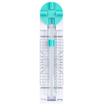 4 in 1 Paper Trimmer, Portable Safety Paper Cutter with Straight/Wave/Dotted/Scoring Blades, Mini Precision Craft Tool for Scrapbooking, Card Making, Photos, Kids DIY, School & Office(Blue)