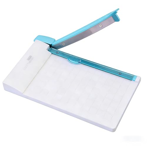 Mini Paper Cutter 6 Inch, Guillotine Paper Trimmer with Safety Blade | Portable Paper Cutting Board for Cardstock, Photos, Scrapbooking, Cards, Labels, Coupons, Office, Home and Craft Projects