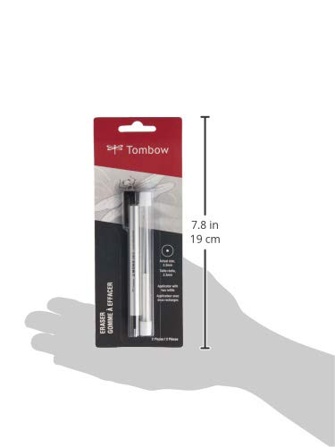 Tombow 57315 MONO Zero Eraser and Refill Value Pack, Round 2.3mm. Precision Tip Pen-Style Eraser with Refill - style: Round