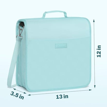 SUNEE Zipper Binder 3 Ring, 3 Inch O-Ring with Handle and Shoulder Strap, 600-Sheet Capacity, 5-Tab Expanding File Folder, Multi-Pockets for Middle School Organizer Binder with Zipper, Sky Blue - color: Sky Blue