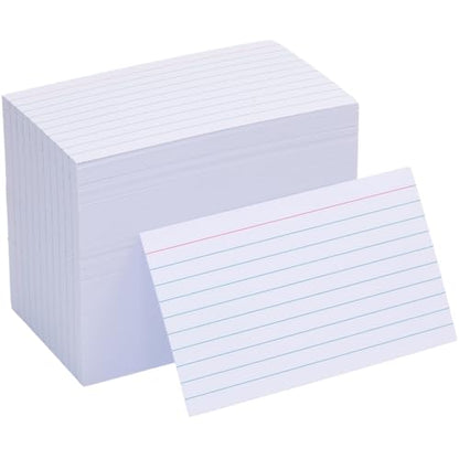 Extra Heavyweight 3x5 Inch Ruled Index Cards, Made of 92lb Weight Thick Paper Ruled Notecards, Double Sided Thick Flash Cards for Note-Taking, Studying, Ideal for School, Home and Office - 300 Count - style: 3X5IN - 300Count