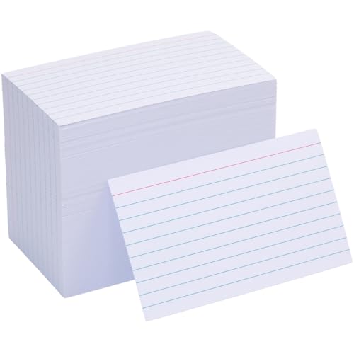 Extra Heavyweight 3x5 Inch Ruled Index Cards, Made of 92lb Weight Thick Paper Ruled Notecards, Double Sided Thick Flash Cards for Note-Taking, Studying, Ideal for School, Home and Office - 300 Count - style: 3X5IN - 300Count