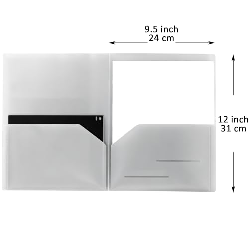 Youngever 6 Pack Heavy Duty Plastic Two Pocket Folders, Heavy Duty Plastic 2 Pocket Folder (Soft Ash) - color: Soft Ash