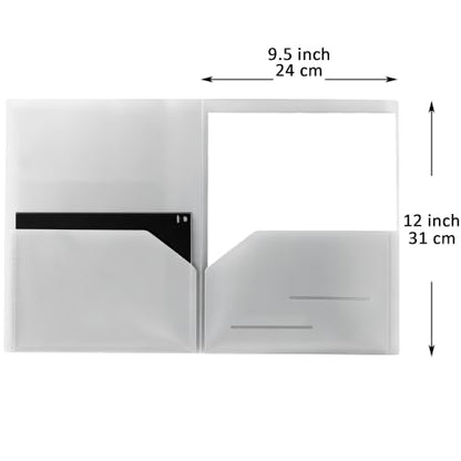 Youngever 6 Pack Heavy Duty Plastic Two Pocket Folders, Heavy Duty Plastic 2 Pocket Folder (Soft Ash) - color: Soft Ash