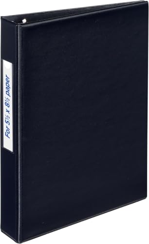 Avery Mini 3 Ring Binder, Holds 5.5" x 8.5" Paper, 1" Round Rings, 175-Sheet Capacity, 1.4" Wide Spine, Label Holder, 1 Black Binder, Great for Home, Office, School Supplies & More (27257) (Pack of 6) - size: 1" (Pack of 6)