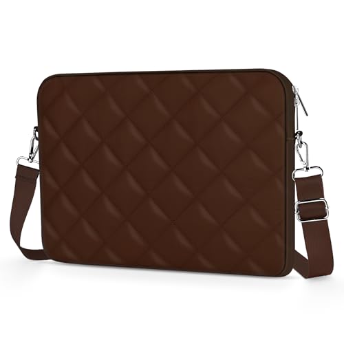 Puffy Quilted Laptop Sleeve with a Removable Shoulder Strap Compatible with MacBook Air/Pro, 13-13.3 inch Notebook, Compatible with MacBook Pro 14 inch M3 M2 M1 Chip 2023-2021 - color: Sleeve - Coffee, size: 13-13.3 inch