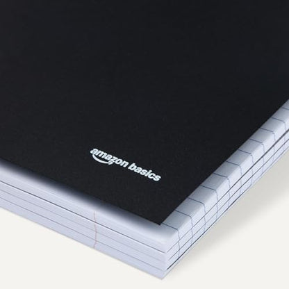 Amazon Basics Wide Ruled Spiral Notebook, Poly Cover, 5 Subject, For Work and School, 200 Sheets, 8.5" x 10.5", Black, 1-Pack - color: Black, style: Wide Ruled 200 Sheets