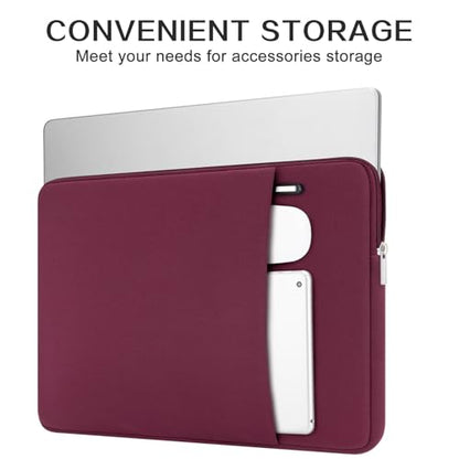 RAINYEAR Laptop Sleeve Case Compatible with 13.3 Inch Notebook Computer Chromebook 14" MacBook Pro/Max M1 M2 M3 M4 M5 Cover Soft Bag with Front Pocket & Accessories Pouch (Red, Upgraded Version) - color: Red(Upgraded Version), size: 13"-13.3"
