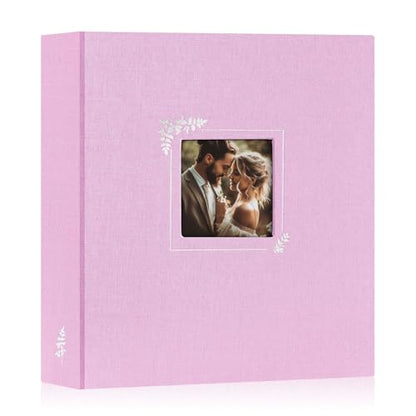 Lanpn Scrapbook Photo Album 8.5x11, Linen Window Design Cover Top Load 3 Ring Folder Binder Photobook Photo Book 8.5 x 11 inch with 30 Plastic Sleeves 60 Pages Pink - color: Pink, size: 8.5x11"