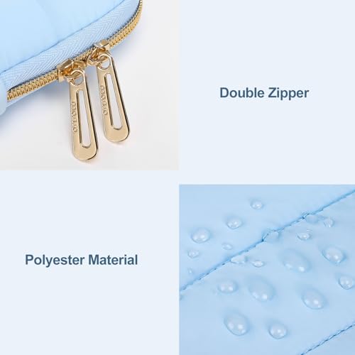 MOSISO Laptop Case 13.3 inch,13-13.3inch Puffy Laptop Sleeve, Air Blue | Compatible with MacBook Air 13.6 M5 M4 M3 M2 M1/Neo/Pro 13/14,HP Dell ASUS Lenovo,Polyester Horizontal Bag with Small Case - color: Air Blue, size: 13.3 inch