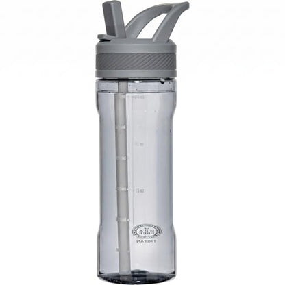 OLDLEY 20oz Kids Water Bottle with Straw, BPA-Free Tritan Water Bottle for School, Leakproof Clear Water Bottle with One Click Open, Measurement Scale, Cup Holder Friendly for Boys Girls,Grey - color: Grey