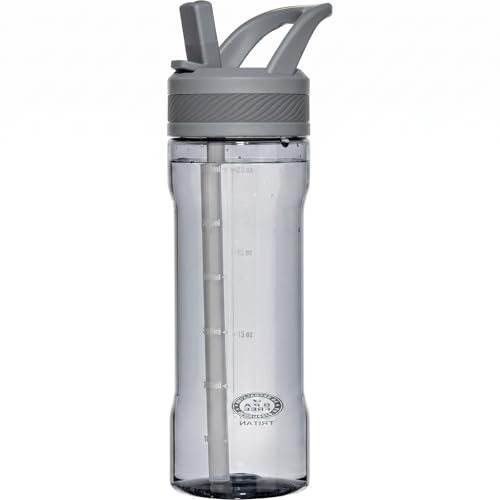 OLDLEY 20oz Kids Water Bottle with Straw, BPA-Free Tritan Water Bottle for School, Leakproof Clear Water Bottle with One Click Open, Measurement Scale, Cup Holder Friendly for Boys Girls,Grey - color: Grey