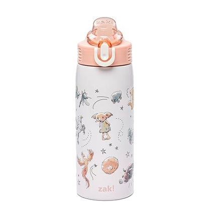 Zak Designs Harry Potter Sage 19oz Leak-Proof Straw Kids Water Bottle | BPA Free, Insulated Stainless Steel, Cupholder Friendly, Dishwasher Safe, Lid Lock, Handle, For School, Home, Travel - color: Harry Potter