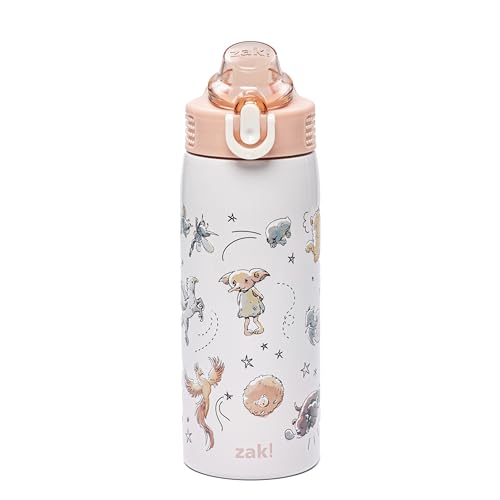 Zak Designs Harry Potter Sage 19oz Leak-Proof Straw Kids Water Bottle | BPA Free, Insulated Stainless Steel, Cupholder Friendly, Dishwasher Safe, Lid Lock, Handle, For School, Home, Travel - color: Harry Potter