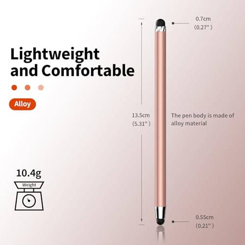 Stylus(10 PCS), Stylus Pen for Touchscreen iPad.2-in-1 Universal Stylus | High Sensitivity,Rubber Tip,Metal barrel,,No Charging,Compatible with iPad,iPhone,Tablets,and Android Tablets Devices - color: Grey/Gold/Purple/Green/Blue/White/Silver/Black