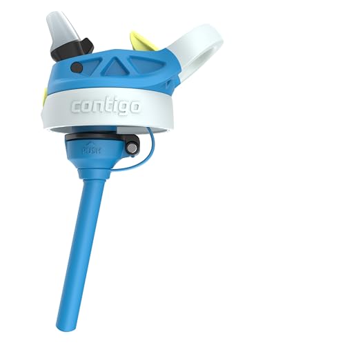 Contigo Autospout Water Bottle with Straw 13 oz Blue Poppy/Glacier - color: Blue Poppy, size: 13 Ounces