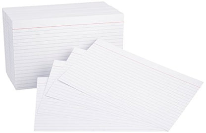 Amazon Basics Ruled Lined Index Cards for Studying and Note Taking, White, 5" x 8", 500 Count (5 Pack of 100) - size: 100 Count (Pack of 5), style: Ruled, 5x8, 500 Count