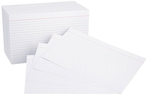 Amazon Basics Ruled Lined Index Cards for Studying and Note Taking, White, 5" x 8", 500 Count (5 Pack of 100) - size: 100 Count (Pack of 5), style: Ruled, 5x8, 500 Count