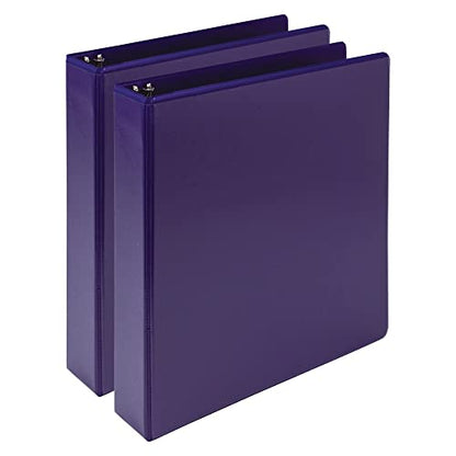Samsill Plant-Based 1.5 Inch Durable Round Ring, View Binder, Eco-Friendly, USDA Certified Biobased, 2 Count,Pack of 1, Purple - color: Purple, size: 1.5", style: 2 Pack