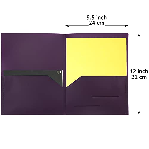 Youngever 6 Pack Heavy Duty Plastic Two Pocket Folders, Heavy Duty Plastic 2 Pocket Folder (Purple) - color: Purple