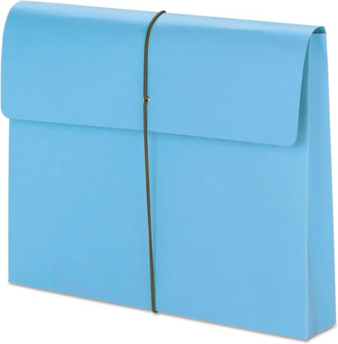 Smead Colored Expanding File Wallet with Flap and Cord Closure, 2" Expansion, Letter Size, Blue, 10 per Box (77203) (Pack of 5) - color: Blue, size: Letter (Pack of 5)