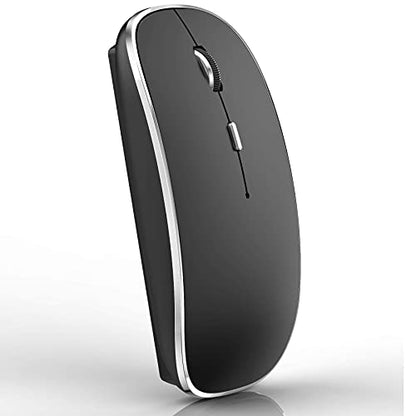 Rechargeable Bluetooth Mouse, Black, 450mAh Battery, 3 DPI Levels, Skin-Friendly, 10-Minute Power Saving - color: Black