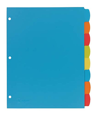 Avery Big Tab Write & Erase Durable Plastic Dividers for 3 Ring Binders, 8-Tab Set, Bright Multicolor, 1 Set (16130) - size: 8 tab, style: 1 Set