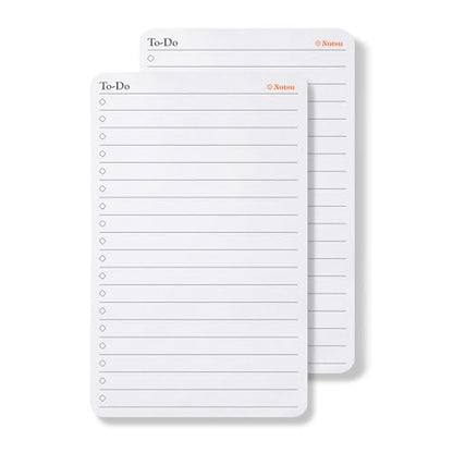 Notsu To Do List Small Desk Notepad 2 Pack | Minimalist To-Do Checklist Task Memo Note Pads with Premium Thick Paper, 3.9" x 6.3" - size: 3.9" x 6.3", style: To-Do