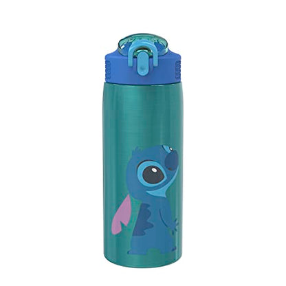 Zak Designs Disney Lilo and Stitch Water Bottle for Travel and At Home, 19 oz Vacuum Insulated Stainless Steel with Locking Spout Cover, Built-In Carrying Loop, Leak-Proof Design (Stitch) - color: Lilo And Stitch