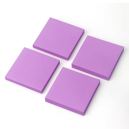 Sticky Notes 3x3 Pop Up Self-Stick Notes Pads with Bright Colors, Easy to Post for Office, School, Home, 4 Pads/Pack, 90 Sheets/Pad (Purple) - color: Purple