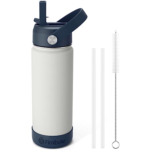 Fimibuke Kids Insulated Water Bottle, 18oz BPA FREE 18/8 Stainless Steel Kids Cup with Straw Travel Tumbler Double Wall Vacuum Leak Proof Toddler Water Bottle for School Boy Girl(1 Pack, Harbor Grey) - color: B2. Harbor Grey