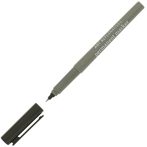 Art Alternatives 영구 마커, 엑스트라 파인, 블랙 - 1.2mm 펠트 펜촉 - 영구 - 다중 표면 - 드로잉 + 글쓰기 + 일러스트레이션 - color: 블랙., size: 1개(1팩)