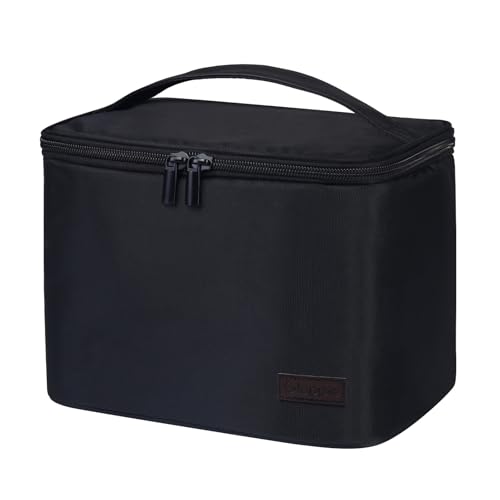 Gloppie Insulated Lunch Bag Lunch Box for Men Women Lunchbox Cooler Bag for Work Picnic, Idea for Gift, Black - color: Black