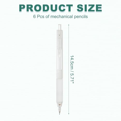 M&G 6Pcs Mechanical Pencil Set, 0.7mm Mechanical Lead Pencils for Drafting Sketching Art Class Writing Office Classroom, White