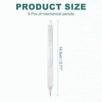 M&G 6Pcs Mechanical Pencil Set, 0.7mm Mechanical Lead Pencils for Drafting Sketching Art Class Writing Office Classroom, White