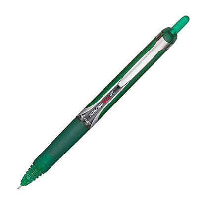 Pilot Precise V5 RT Refillable & Retractable Rollerball Pens, Extra Fine Point Pens 0.5 mm, Green, Pack of 12 - Ideal for School, Journaling & Office Writing - color: Green, size: 12 Count (Pack of 1)