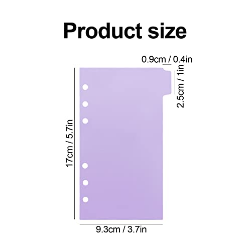 Koqye 12PCS Purple Personal Dividers with 6 Blank Tabs & Planner Stickers | 3.75" x 6.75", Plastic Side Tab Dividers Refillable Page Protectors for 6-Ring Binders, Planner, Agenda - color: Purple - 2 Set