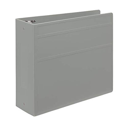 Carstens 4-Inch Heavy Duty 3-Ring Binder - Side Opening, Ash Gray, Durable Plastic, Precision No-Gap Rings, Waterproof Cover, No Pockets, Holds 600 Letter Sheets, BPA-Free, Made in USA (1842-3R) - color: Gray, size: Individual