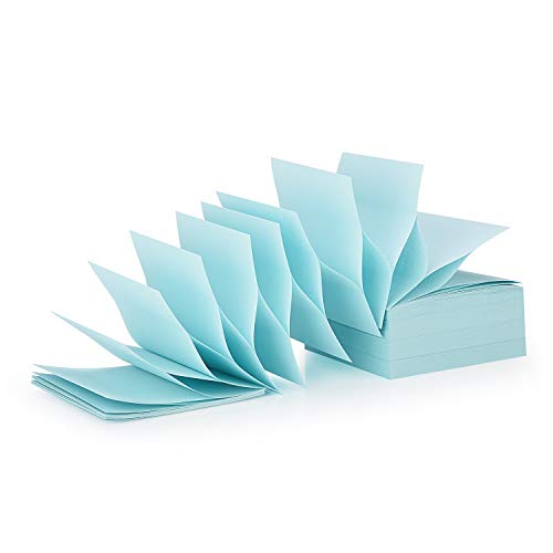 ZCZN 400 Sheets Pop-up Sticky Notes, 3 x 3 Inches, 4 Pads Bright Color Self-Stick Notes, 100 Sheets/Pad, Light Blue - color: Light Blue