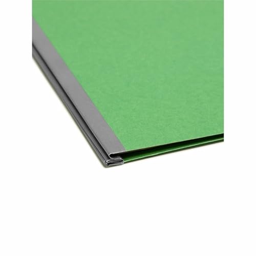 Smead Pressboard Classification File Folder with SafeSHIELD Fasteners, 1 Divider, 2" Expansion, Letter Size, Green, 10 per Box (13733) (Pack of 1) - color: Green