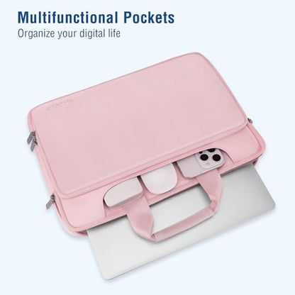 MOSISO 360 Protective Laptop Bag 15.6 inch, 15-16 inch Computer Bag Compatible with MacBook Air 15 inch/Pro 16 inch, HP,Dell,Lenovo,Asus,Notebook, Laptop Carrying Case with Strap&Handle, Pink - color: Pink, size: 16 inch