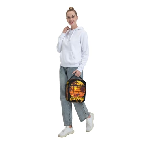 Surfing Sunset Palm Tree Lunch Bag 10In | Insulated Lunch Box Reusable Tote Bag For Picnic Office For Women Men - color: Style 8