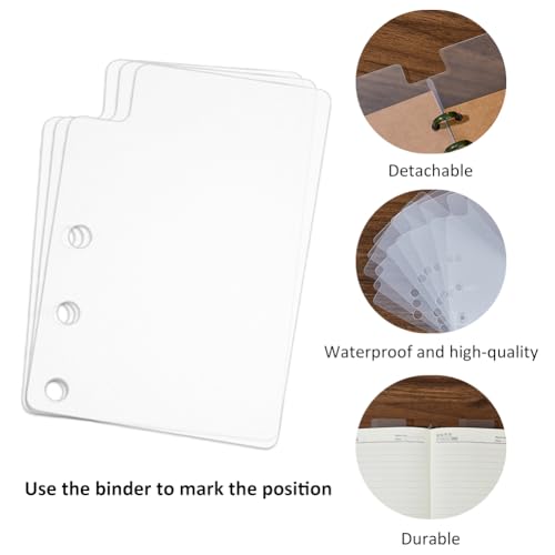 SUPERFINDINGS 50 Sheets 3.54 x2.48inch Tab Dividers Bookmark Plastic Dividers for 3 Ring Binders Semi-Transparent Blank Top Index Divider for Loose Leaf Personal Planner Travelers Journal Notebook