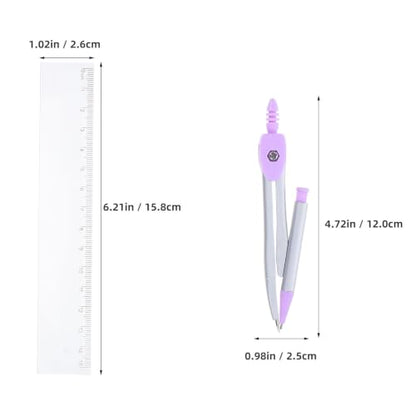 Geometry Compass and Protractor Set for Students, Accurate Measurement Math Tools with Plastic and Metal Material, Easy to Use Geometry Kit for School Supplies and Math Projects