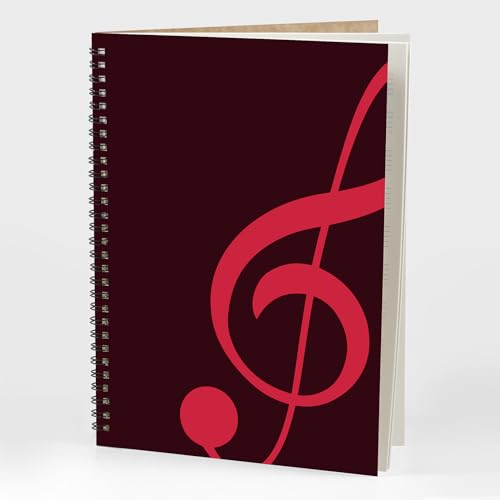 MAXCURY Blank Sheet Music Composition Manuscript Staff Paper Art Music Notebook Black 100 Pages 26x19cm (Wine/Fuchsia) - color: Wine/Fuchsia