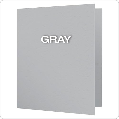 Oxford Two-Pocket Folders w/Fasteners, Gray, Letter Size, 25 per Box (57705) - color: Gray, size: 25 Count
