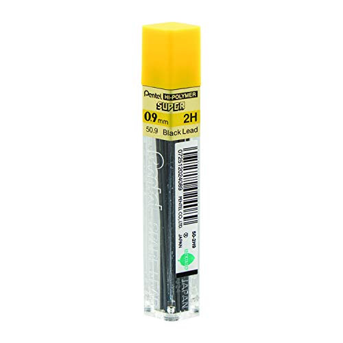 Pentel Super Hi-Polymer Lead Refill, 0.9mm Thick, 2H, 180 Pieces of Lead (50-9-2H) - style: 2H Lead
