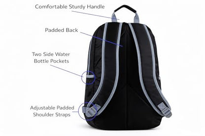 FUEL Lunch Backpack Set Teens Student Water Resistant Bookbag Bag Soft Reusable Insulated Cooler Lunch Box Thermal Travel Office Lunch Bag, Black - color: Black W/ Grey
