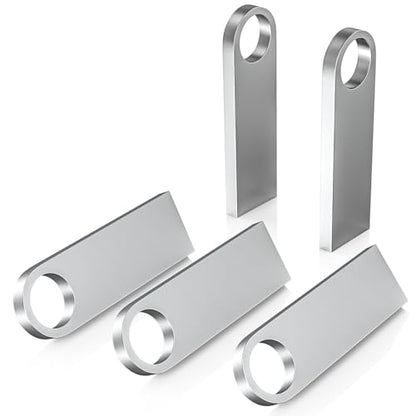 ABLAZE 8GB Flash Drive 5 Pack, Metal USB 2.0 Thumb Drives with Keychains USB Stick Pendrive (Sliver) - color: 5 Pack, size: 8GB