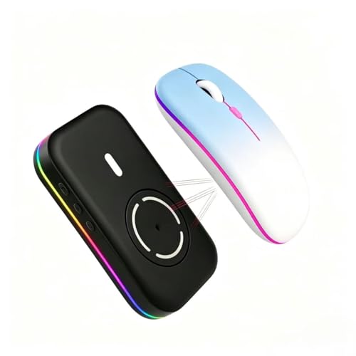 Ultra Slim Silent Mouse Mover Jiggler, USB-C Plug & Play, 100% Undetectable with Custom Timer & RGB LED Light, Realistic Movement Prevents Screen Lock, Ideal for WFH, Office, Home and Travel(Black3) - color: Black3